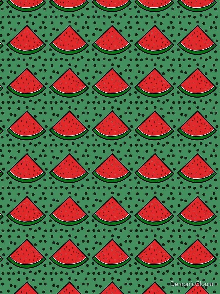 Watermelon Print dull green background by DemonicGloom