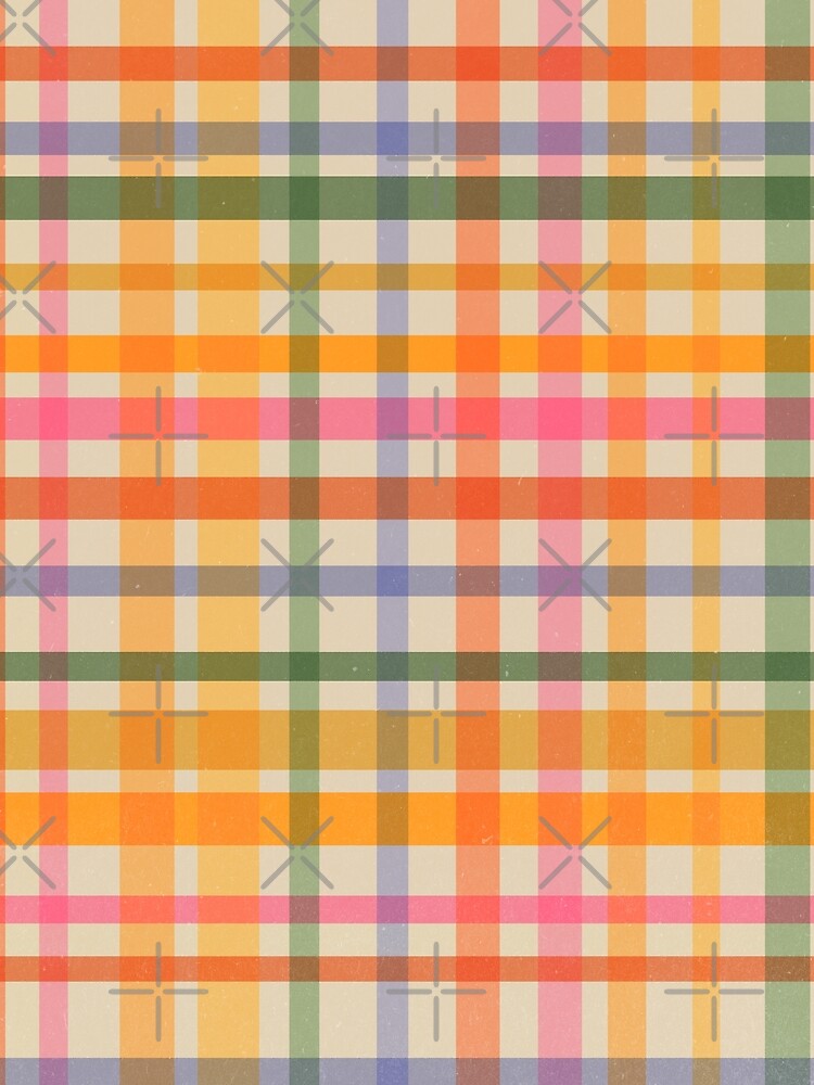 Rainbow Gingham Pattern Retro Cottagecore Cute by trajeado14