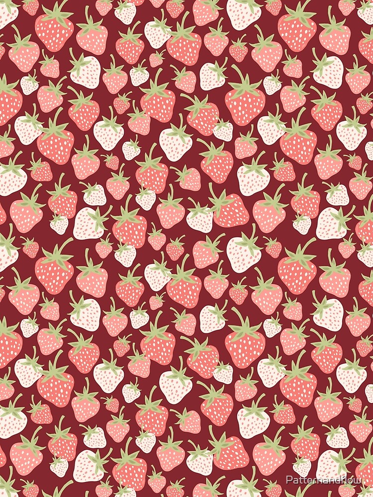 Strawberry Fields Red Summer Berry Picnic Scatter by Patternandflow