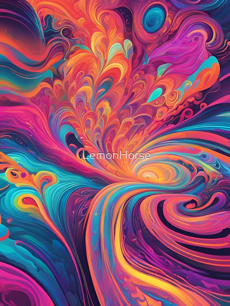 Trippy Psychedelic Pattern – Groovy Abstract Optical Illusion Design by LemonHorse