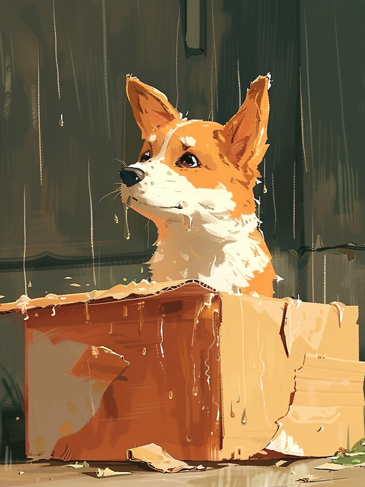 Cute Corgi dog looks out of the box by CorgiCuddle