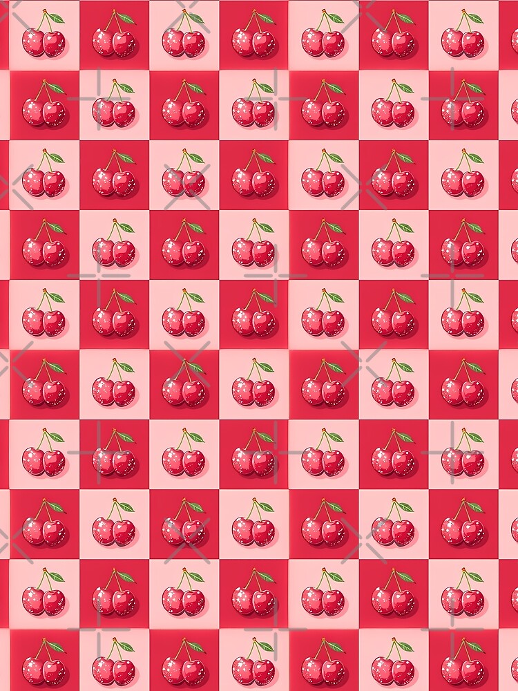Sweet Cherry Seamless Pattern – Red & Pink Fruit Design for Fashion and Decor by UniqueDesign751