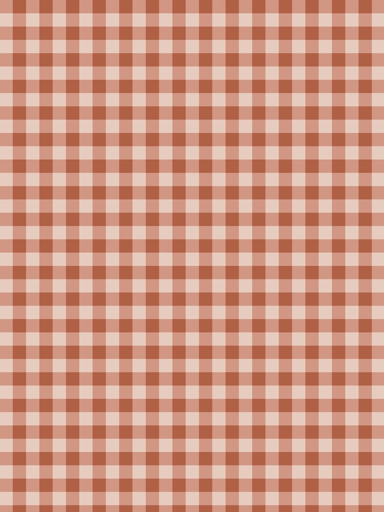 Terracotta and Peach Gingham Picnic Pattern, Aesthetic Burnt Orange Plaid Gingham Check, Earthy Terracotta and Cream Gingham Aesthetic, Modern Orange Gingham Plaid Checkerboard by VivaFy
