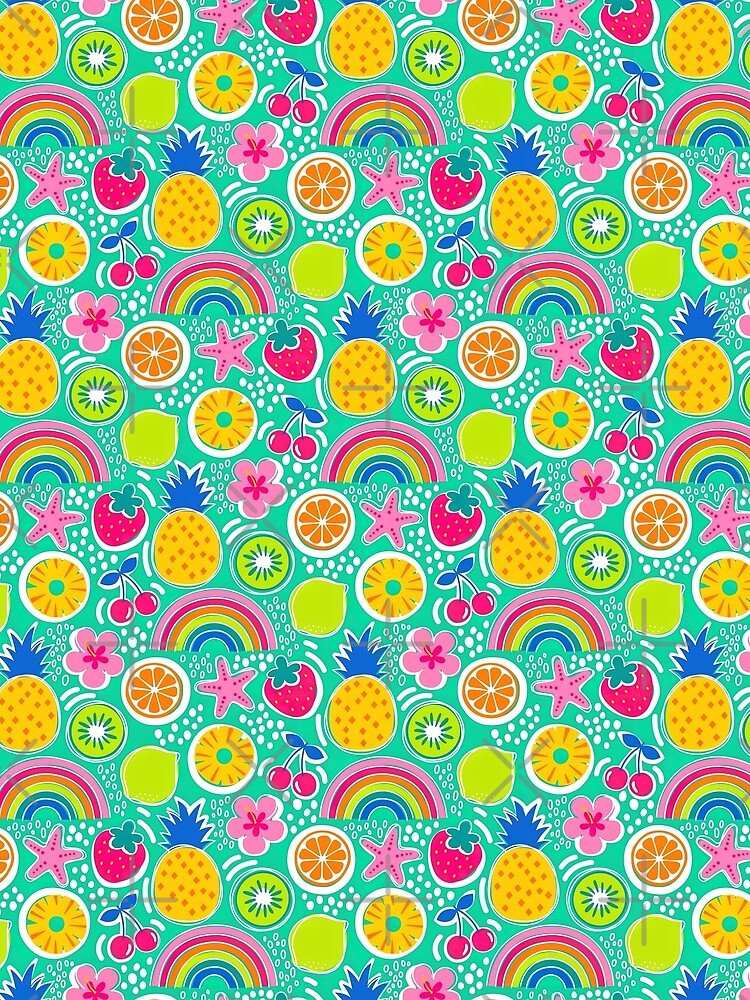 Fruit And Rainbow Pattern, Cute Colorful by graphic-genie