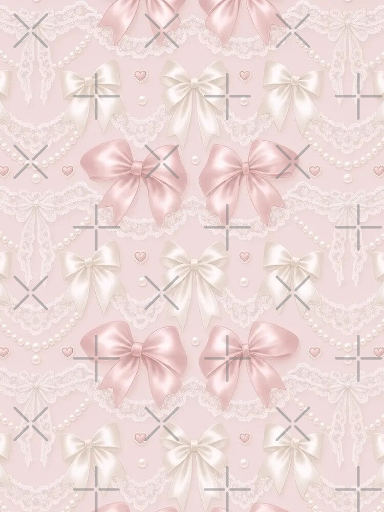 Coquette Ribbon Bow Pearl Soft Romantic Repeat by StickyGuys