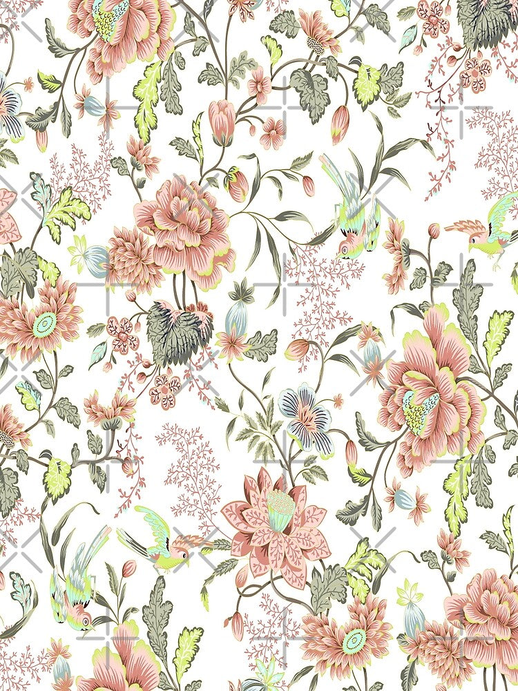 Dainty Cottagecore Packed Floral Pattern - peach / pink by justkidding-co
