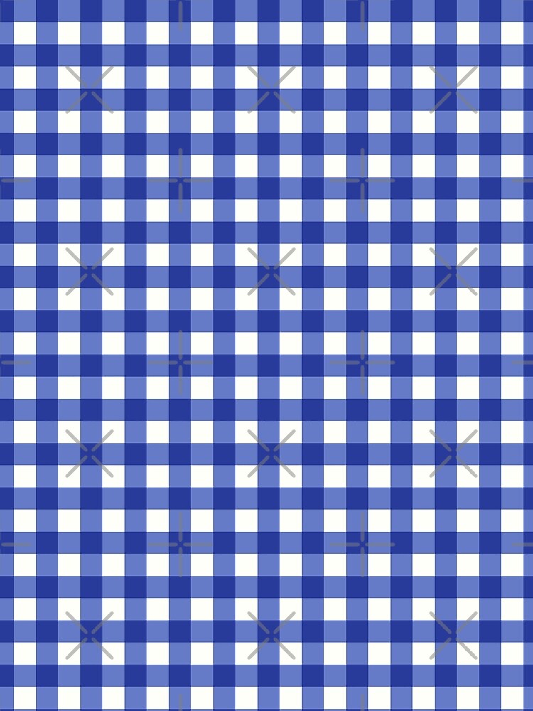 Classic Dark Blue Navy Gingham Checkered Pattern by velvetearth