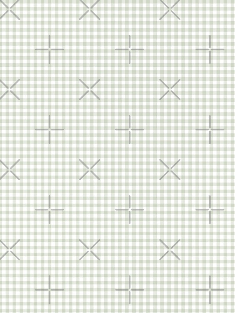 Classic Checkerboard Grid Checkered Gingham In Light Green by EliveraDesigns