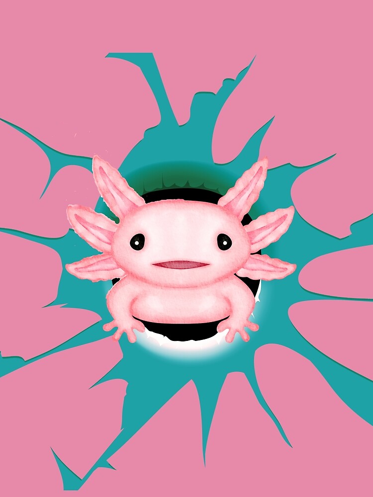 Cute Pink Axolotl - happy little axolotl , funny axolotl by abeautifulife