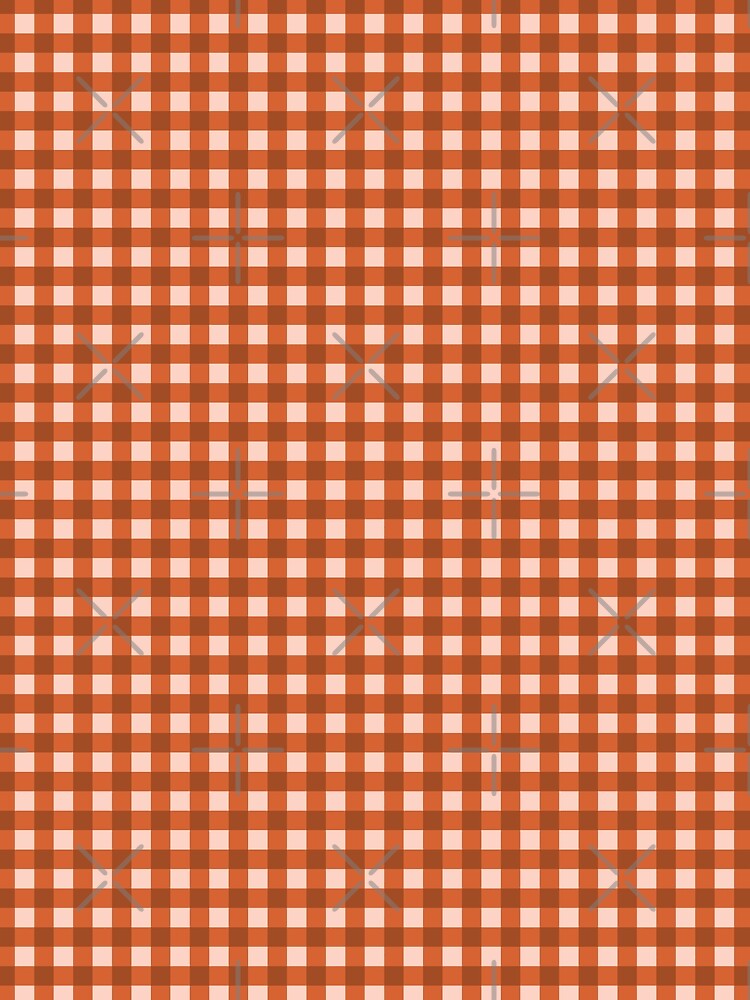 Warm Dark Orange Gingham Pattern by Efthymia