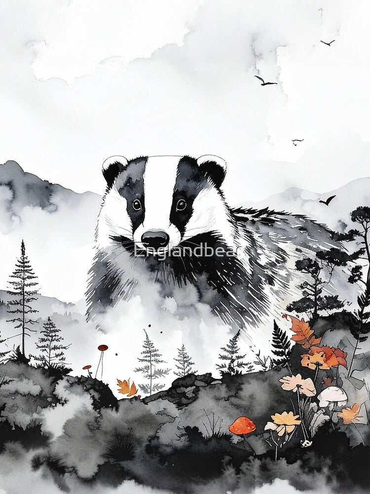 Badger Guardian Spirit: British Wildlife Folklore & Forest Art by Englandbear