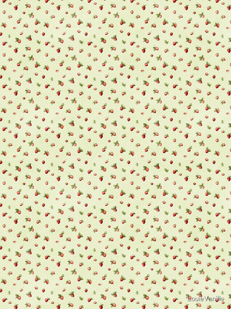 Light Green Strawberry Polka Dot Pattern by LouieVanille