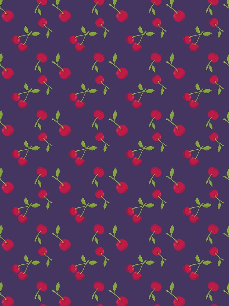 Cute Cherry Retro Purple by kristinedesigns