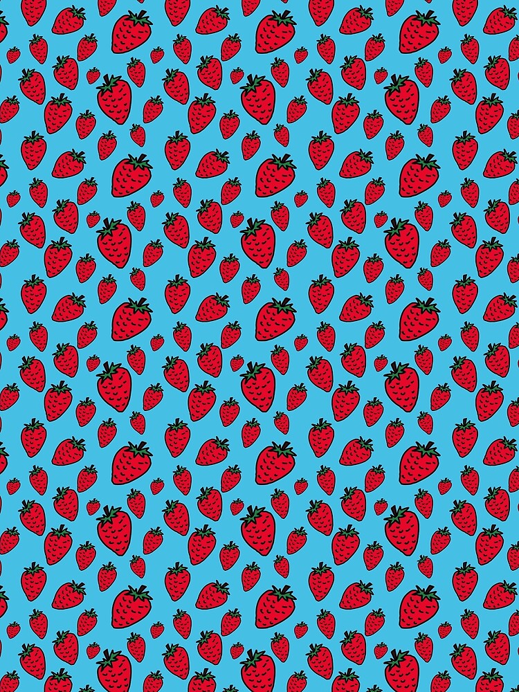 retro pop art strawberry pattern by pauloneill-art