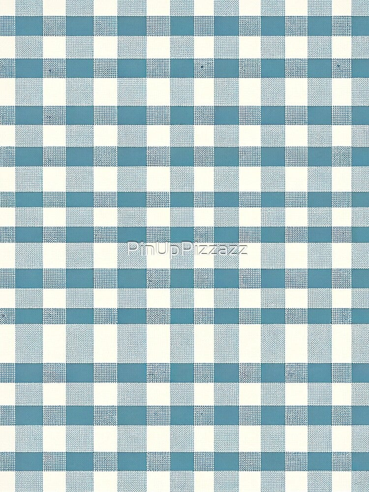 Blue Gingham Print Pattern by PinUpPizzazz