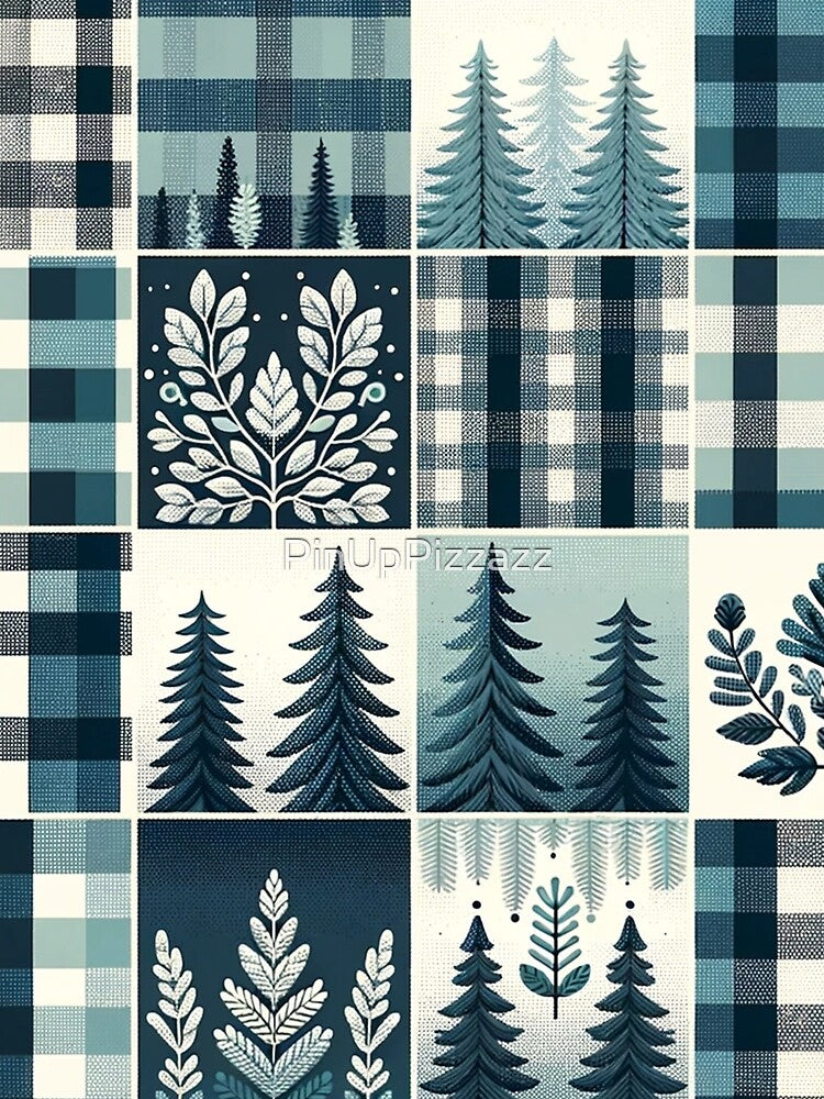 Winter-Inspired Gingham Pattern Print by PinUpPizzazz