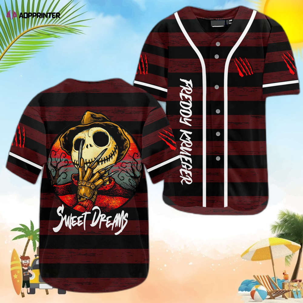 Freddy Krueger Sweet Dreams Baseball Jersey: Horror-inspired Style for Nightmarish Fans - Aopprinter