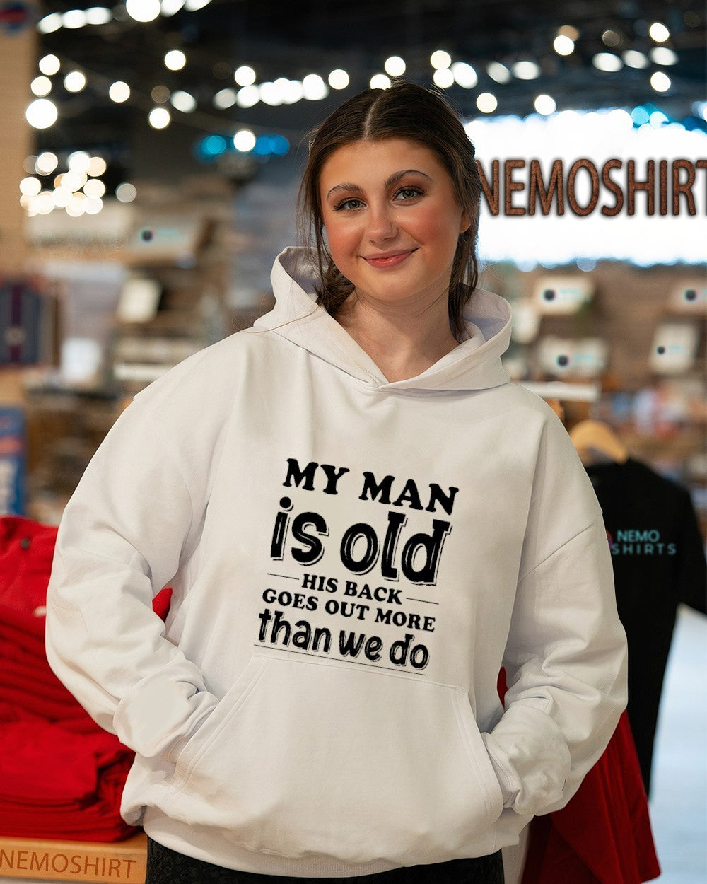 My man is old his back goes out more than we do birthday shirt
