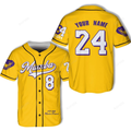 Personalized Yellow Los Angeles Football Team Idea Gift For Fans Black Mamba Snakeskin Pattern Baseball Jersey - Zimustore