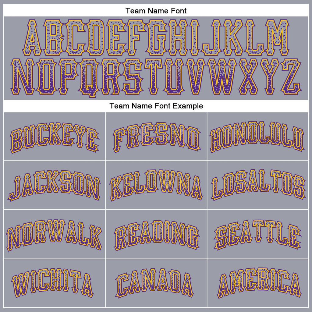 Custom Gray Purple-Gold Authentic Drift Fashion Baseball Jersey