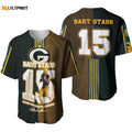 Green Bay Packers Bart Starr #15 Baseball Jersey - Legendary Captain Tribute Perfect Gift for Packers Fans - lylyprint.com