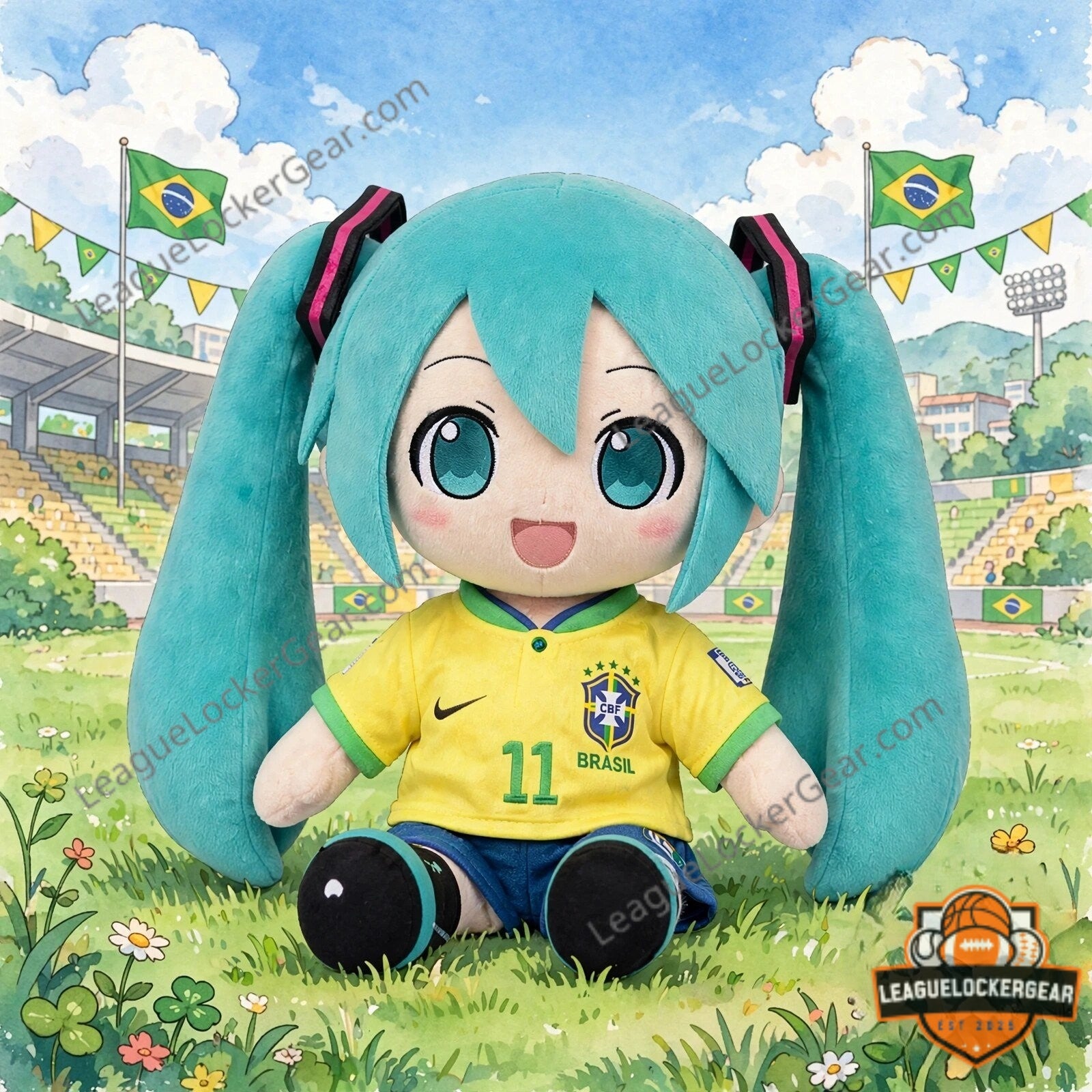 Hatsune Miku Brazil Football Team World Cup 2026 Plush Doll