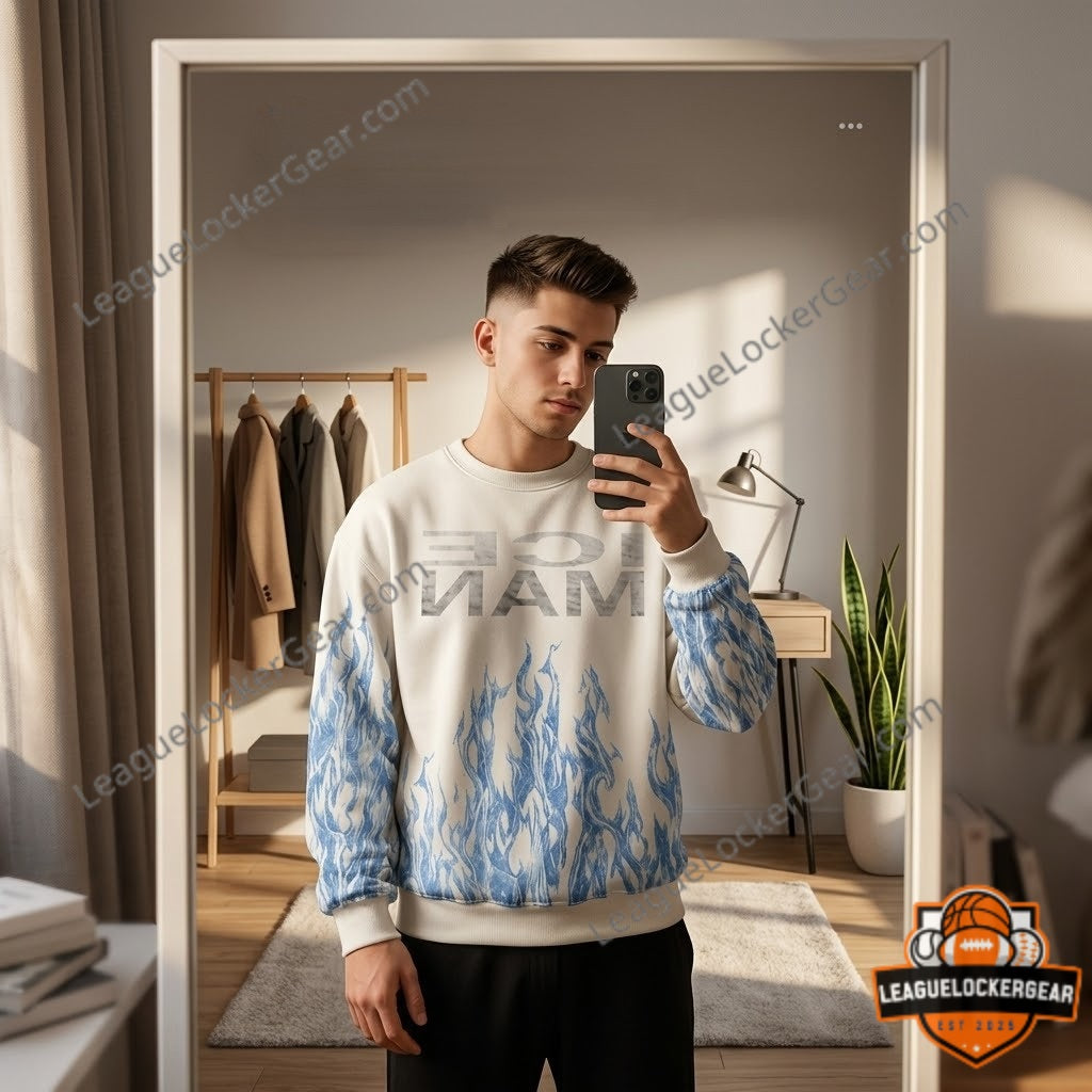 Drake Iceman Blue Flame Crewneck Sweatshirt 2026