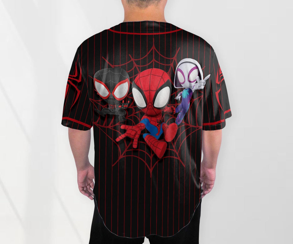 Spidey And His Amazing Friends Funny Spider Verse Baseball Jersey Team Cartoon Jersey Shirt Gift