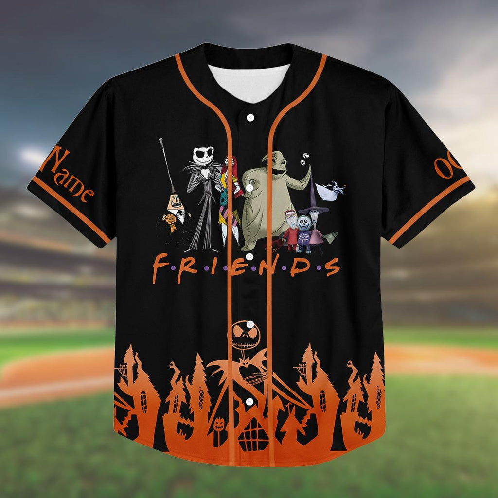 Custom Birthday Baseball Jersey, Nightmare Friends Shirt, Halloween Birthday Outfit, Kid/Adult Personalized Name Number Jersey