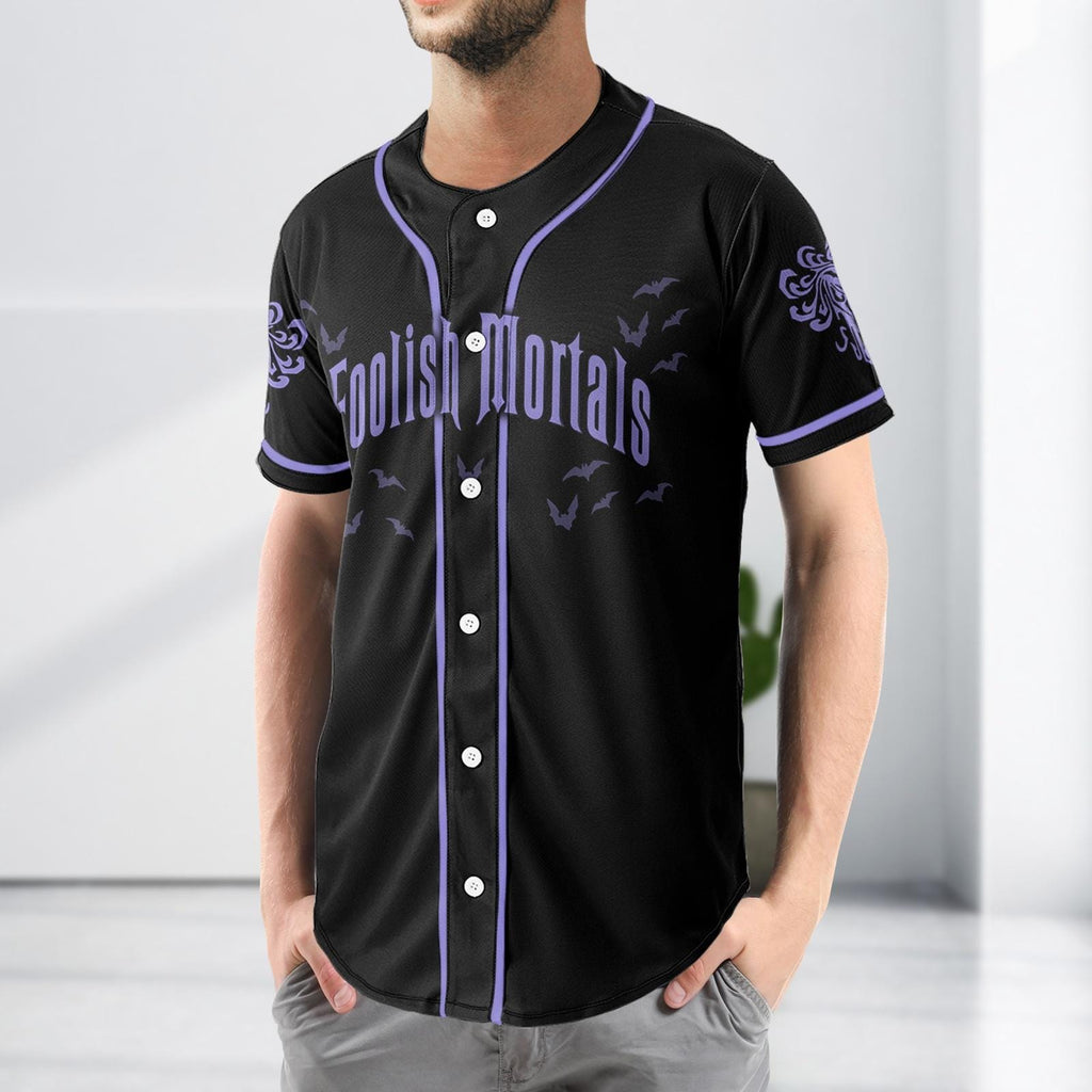 Haunted Mansion Baseball Jersey, Hitchhiking Ghosts Shirt, Foolish Mortals Jersey Shirt, Halloween Shirt