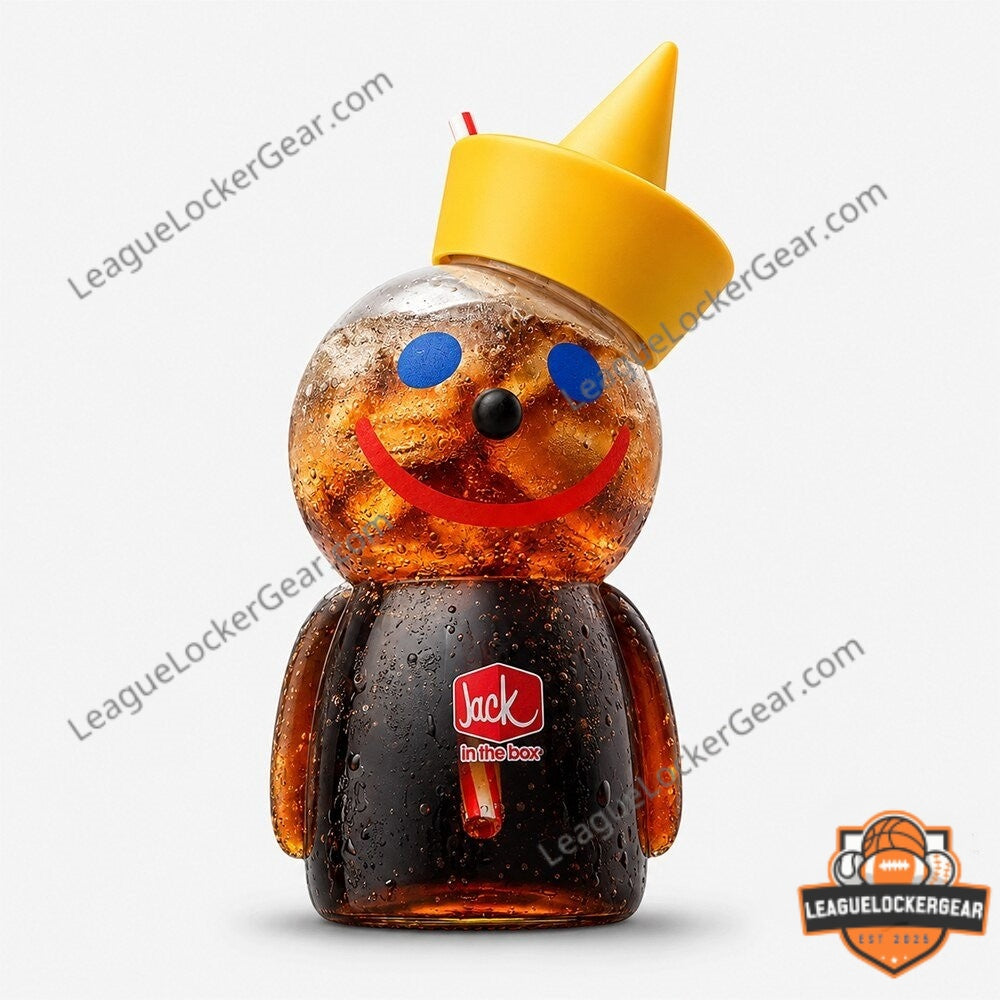 Jack in the Box Jack Mascot Shaped Glass Cup