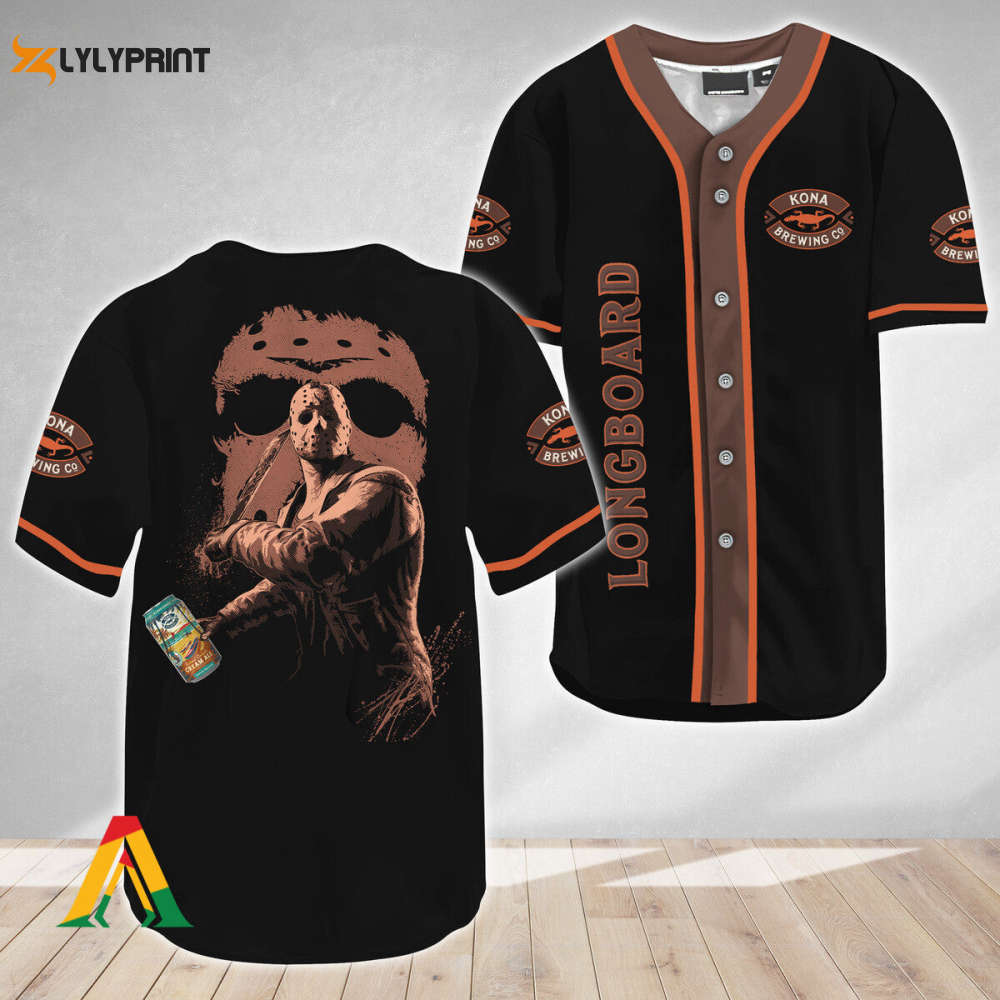 Jason Voorhees Friday The 13th Kona Brewing Baseball Jersey - Gift for Men Women - lylyprint.com