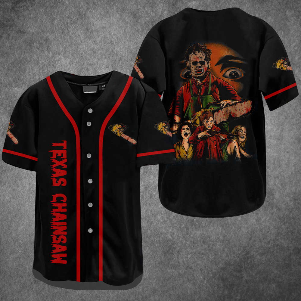 Leatherface Texas Chainsaw Baseball Jersey: Premium Leather Design for Ultimate Fans - Aopprinter