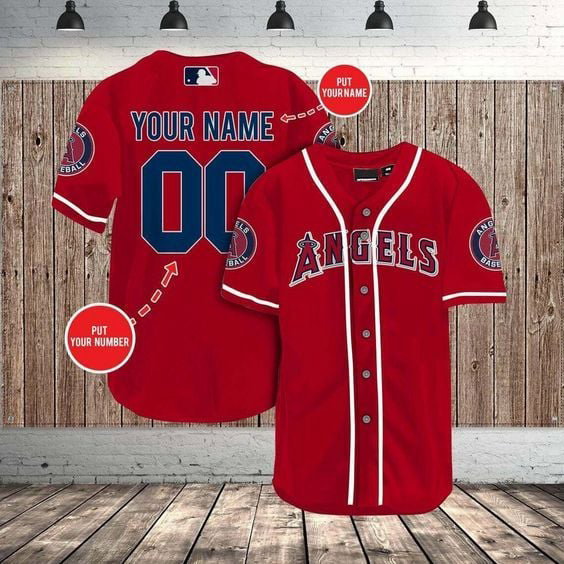 Los Angeles Angels Baseball Jersey BJ0002 - lylyprint.com