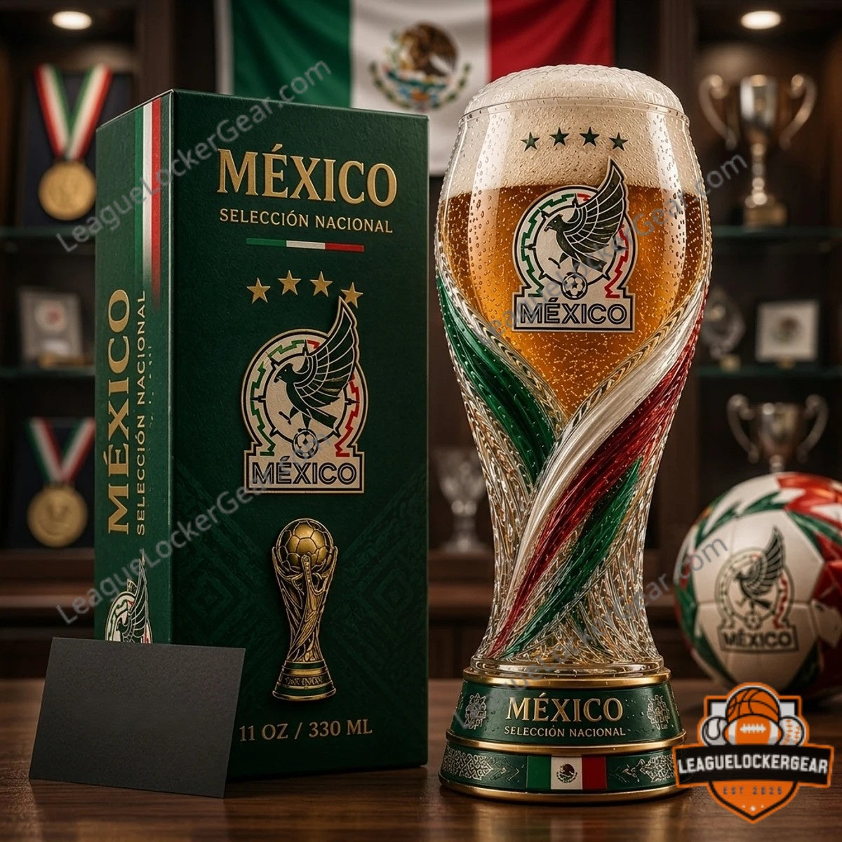 Mexico World Cup 2026 Trophy Beer Glass