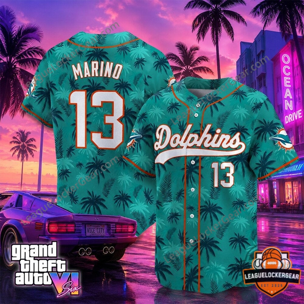 Miami Dolphins GTA VI Baseball Jersey