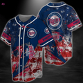 Minnesota Twins MLB Baseball Jersey Shirt with US Flag Design FVJ - Aopprinter