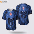 MLB Chicago Cubs Skull Baseball Jersey: Perfect Harmony of Skull and Baseball for Fans - lylyprint.com