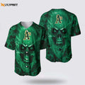 Oakland Athletics MLB Baseball Jersey: Breathable Comfortable Fan Gear with Skull Design - lylyprint.com