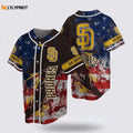 MLB San Diego Padres Baseball Jersey: Show Your Patriotism with US Flag Fan Jersey - lylyprint.com