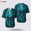 MLB Seattle Mariners Baseball Jersey: Breathable & Comfortable Skull Design - Perfect for Fans! - lylyprint.com