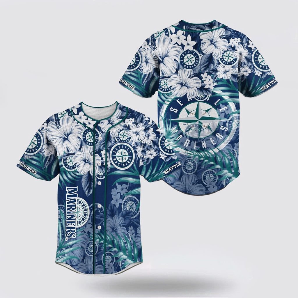 Seattle Mariners MLB Jersey: Flower Design for Fans - Show Your Support! - lylyprint.com