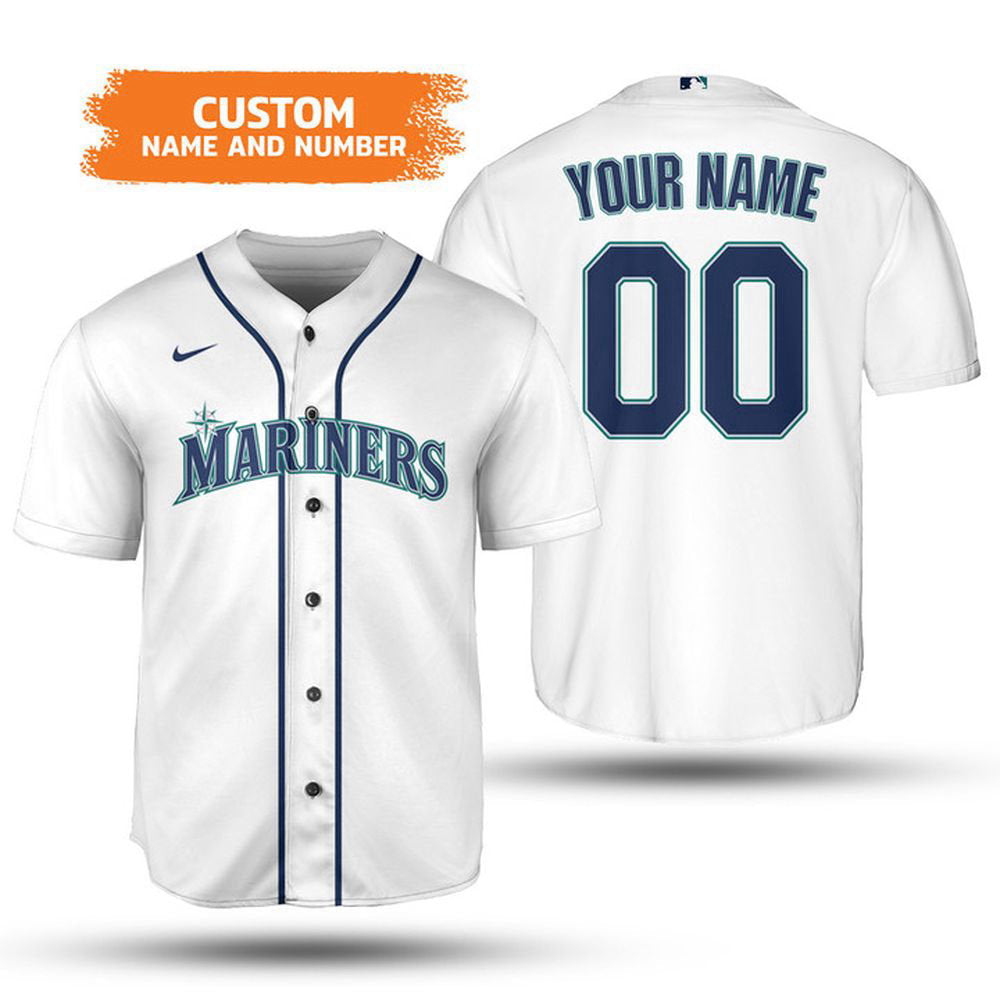 MLB Seattle Mariners Custom Name Number 2023 Home Jersey White Baseball Jersey Unisex Shirt, For Men Women - Aopprinter