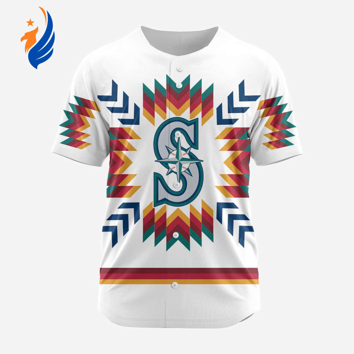 MLB Seattle Mariners Special Native Design Baseball Jersey Gift for Men Women - Bafud