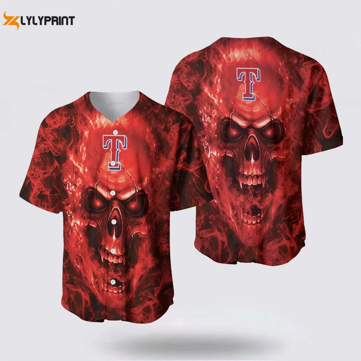 MLB Texas Rangers Baseball Jersey: Skull Harmony for Fans - lylyprint.com