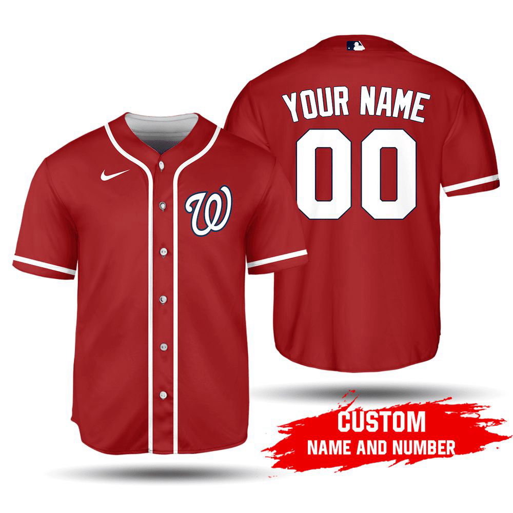MLB Washington Nationals Custom Name Number 2023 Alternate Jersey Red Baseball Jersey Unisex Shirt, Gift For Men And Women - Aopprinter