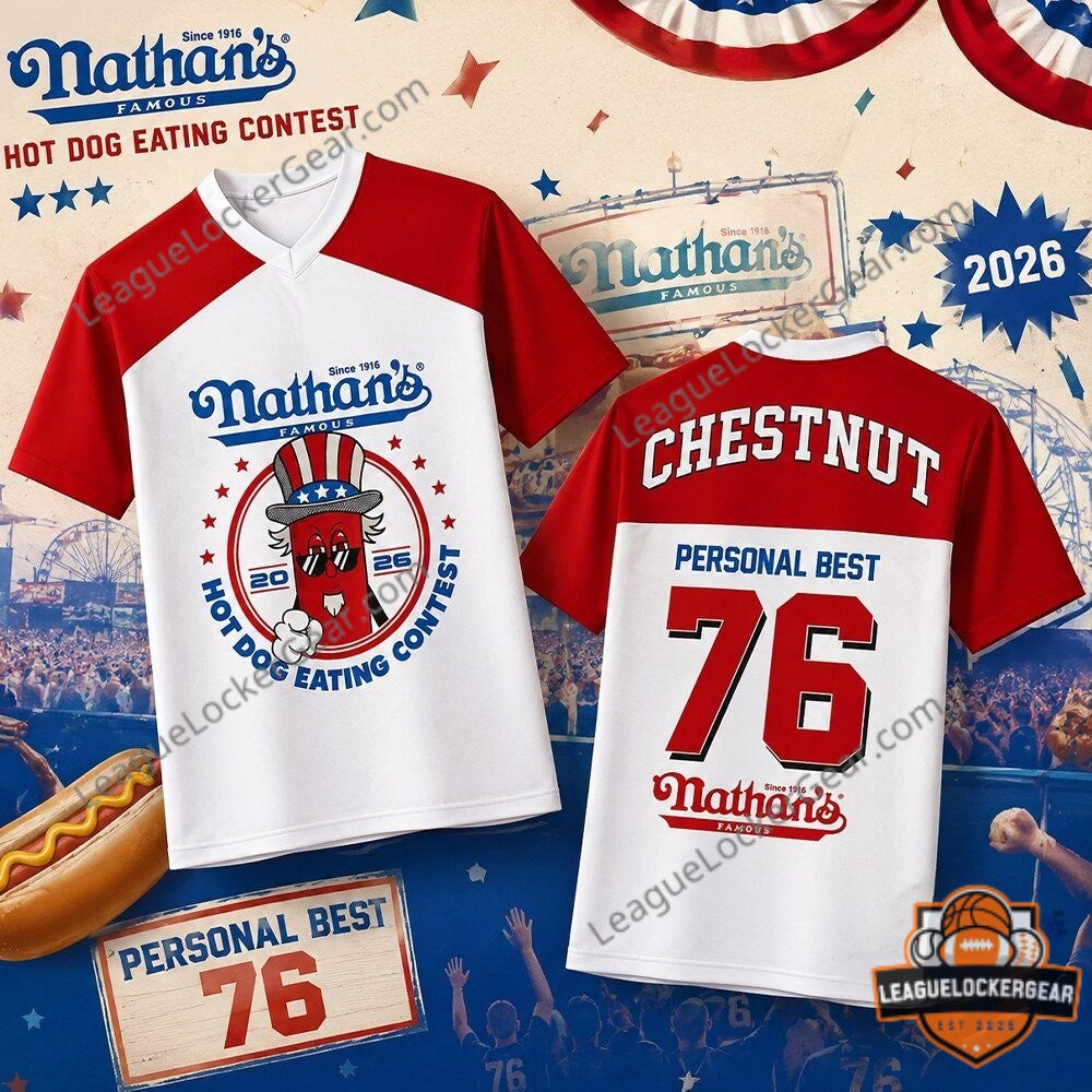 Joey Chestnut Nathan’s Hot Dog Contest Jersey Shirt