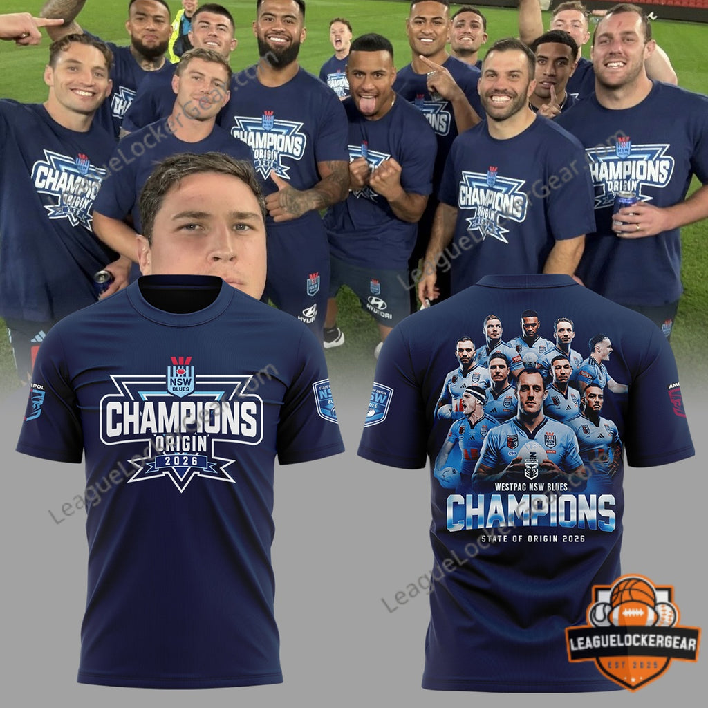New South Wales Blues State of Origin 2026 Champions T-Shirt