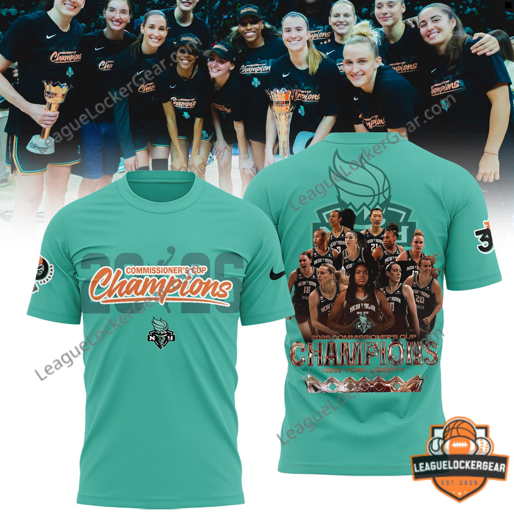New York Liberty 2026 Commissioner’s Cup Champions T-Shirt