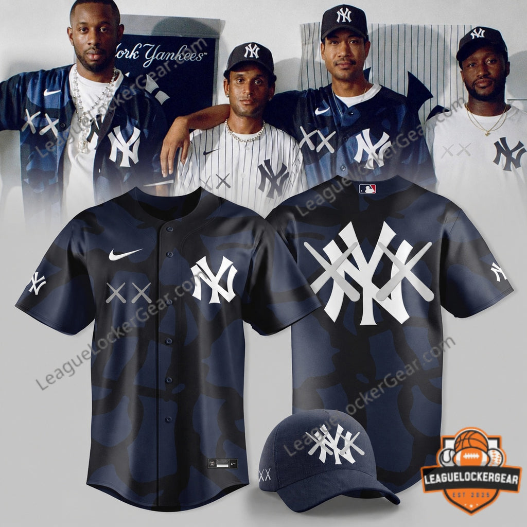 New York Yankees KAWS XX Camo Baseball Jersey